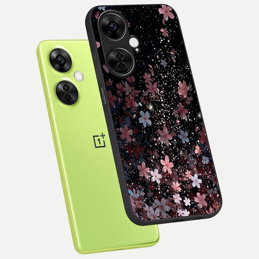  Starlit Flower Dreams phone case For Oneplus Nord CE3 Lite showing premium glass back cover with detailed artwork