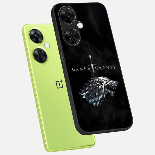  Throne Wolf Legacy phone case For Oneplus Nord CE3 Lite showing premium glass back cover with detailed artwork