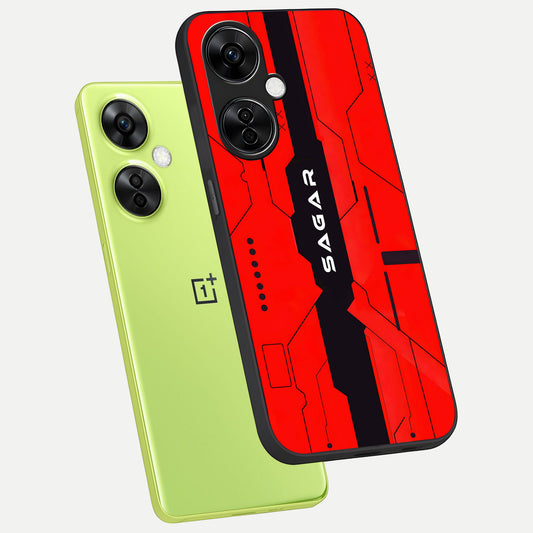  Voltage Rise CYBERPUNK Custom Name phone case For Oneplus Nord CE3 Lite showing premium custom name glass back cover