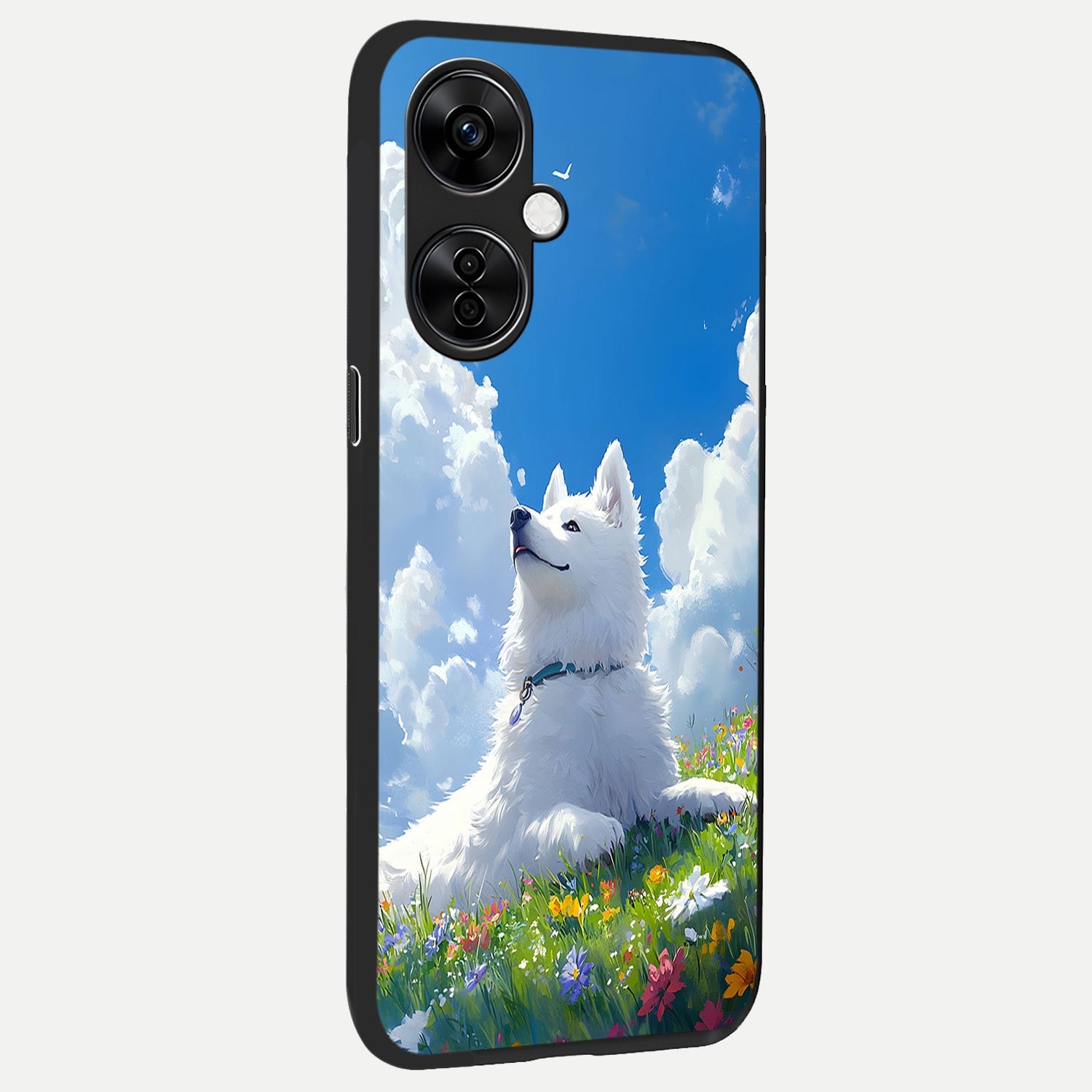  Blissful Cloud Pup back cover For Oneplus Nord CE3 Lite slim fit glass case with vibrant aesthetic design