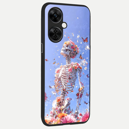  Bloom Beyond Bones back cover For Oneplus Nord CE3 Lite slim fit glass case with vibrant aesthetic design