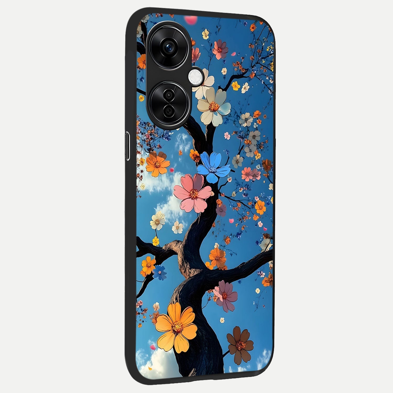  Blossom Dream Sky back cover For Oneplus Nord CE3 Lite slim fit glass case with vibrant aesthetic design