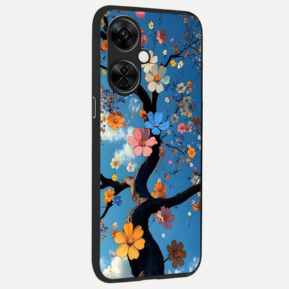  Blossom Dream Sky back cover For Oneplus Nord CE3 Lite slim fit glass case with vibrant aesthetic design