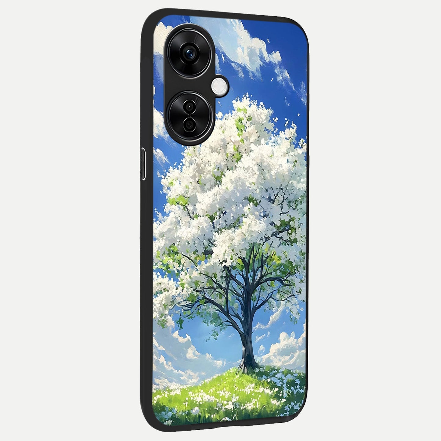  Blossom Sky Serenity back cover For Oneplus Nord CE3 Lite slim fit glass case with vibrant aesthetic design