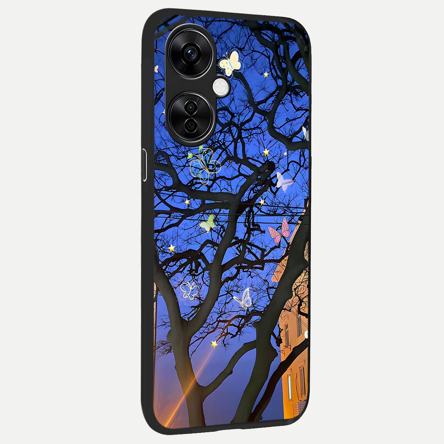  Butterfly Night Magic back cover For Oneplus Nord CE3 Lite slim fit glass case with vibrant aesthetic design