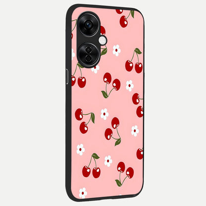 Cherry Love Mood back cover For Oneplus Nord CE3 Lite slim fit glass case with vibrant aesthetic design
