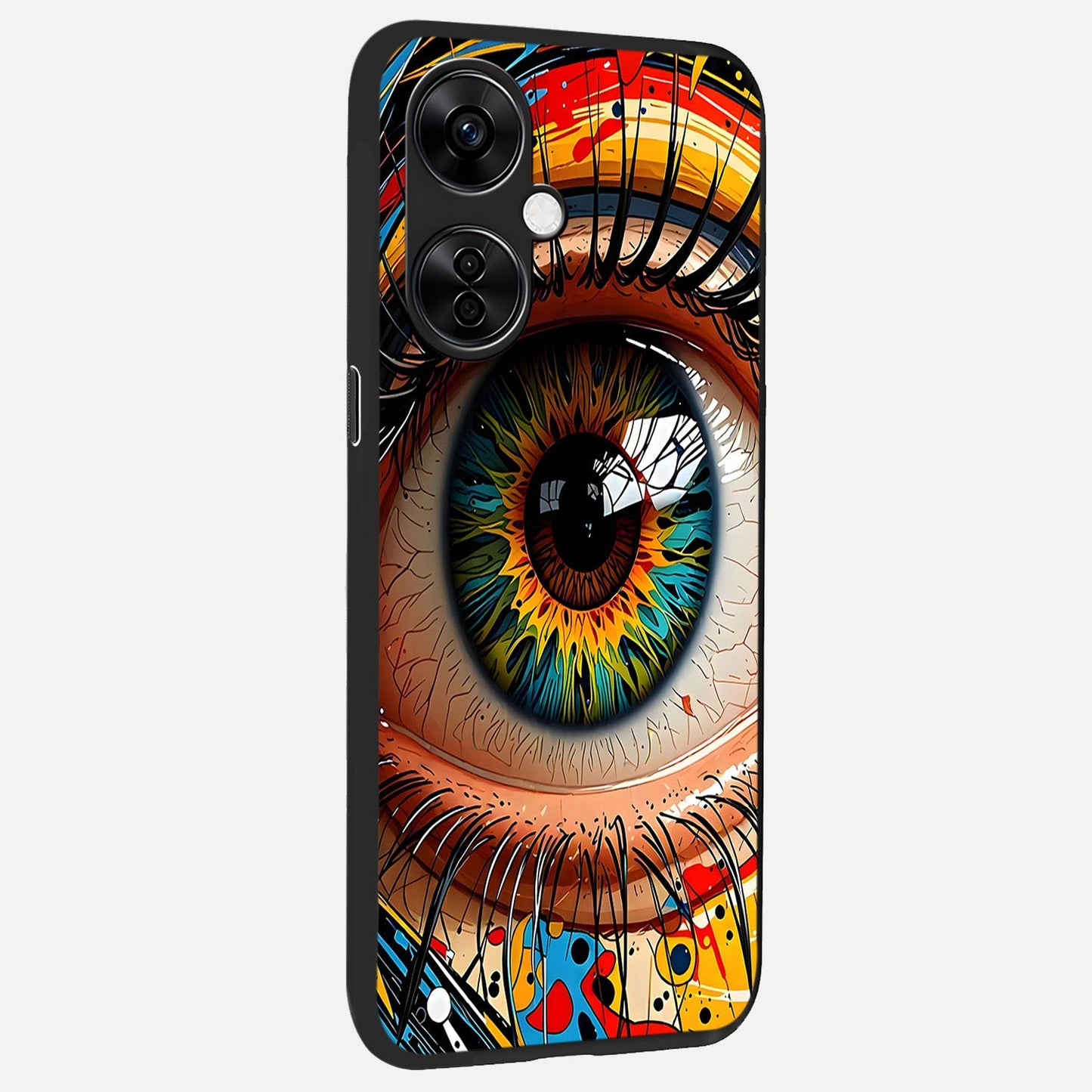  Colorful Eye back cover For Oneplus Nord CE3 Lite slim fit glass case with vibrant aesthetic design
