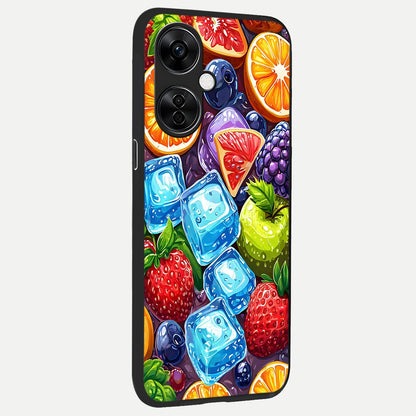  Colorful Fruits with Ice back cover For Oneplus Nord CE3 Lite slim fit glass case with vibrant aesthetic design