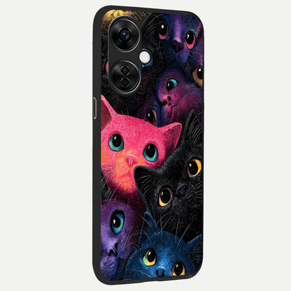  Cosmic Cats Dreams back cover For Oneplus Nord CE3 Lite slim fit glass case with vibrant aesthetic design