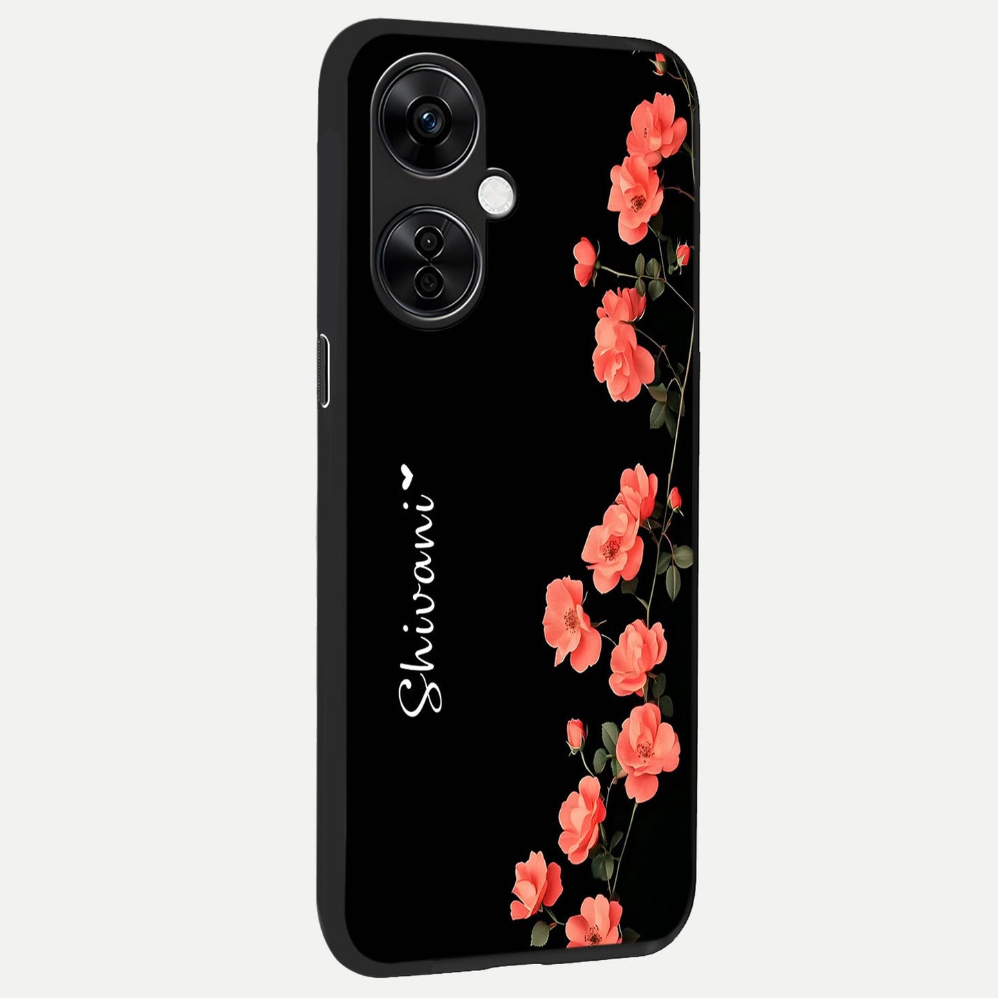  Crimson Bloom Grace Custom Name back cover For Oneplus Nord CE3 Lite slim fit glass case with vibrant aesthetic design