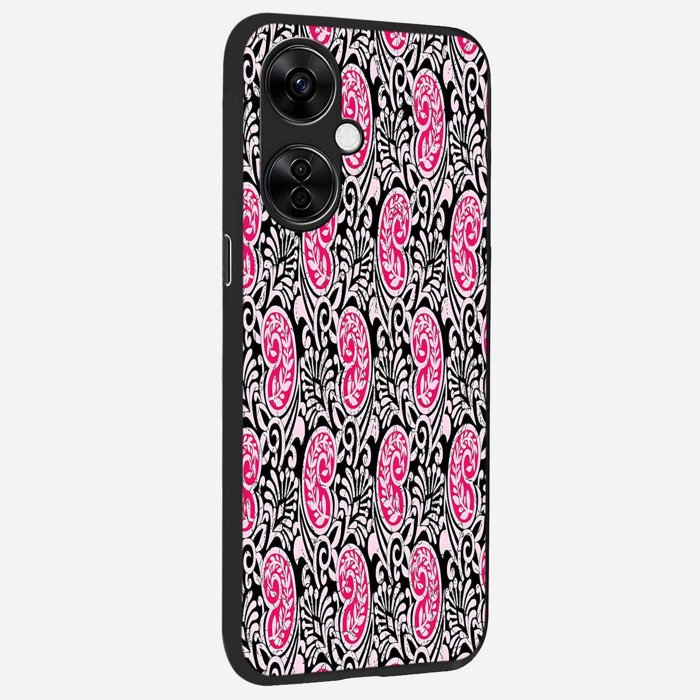  Crimson Paisley Charm back cover For Oneplus Nord CE3 Lite slim fit glass case with vibrant aesthetic design