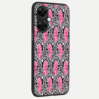  Crimson Paisley Charm back cover For Oneplus Nord CE3 Lite slim fit glass case with vibrant aesthetic design