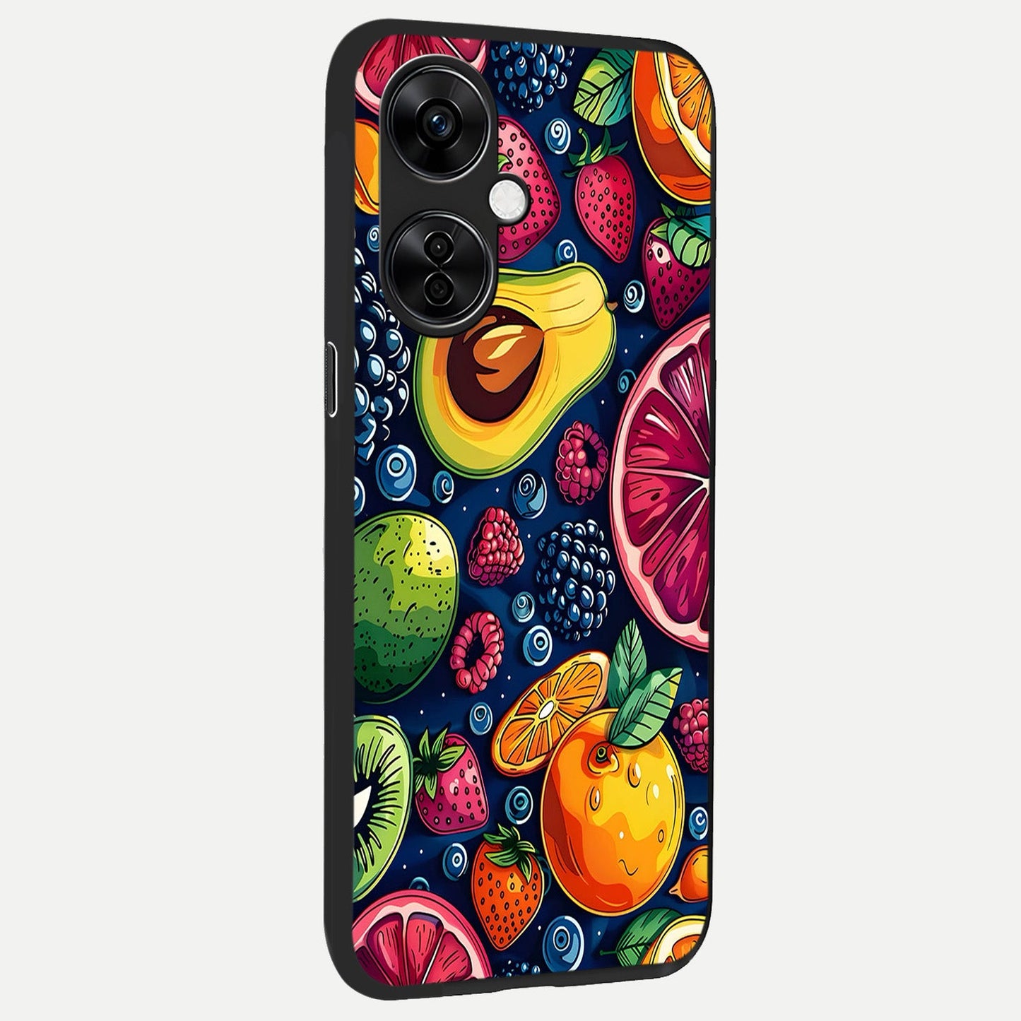  Cute Fruits Art back cover For Oneplus Nord CE3 Lite slim fit glass case with vibrant aesthetic design