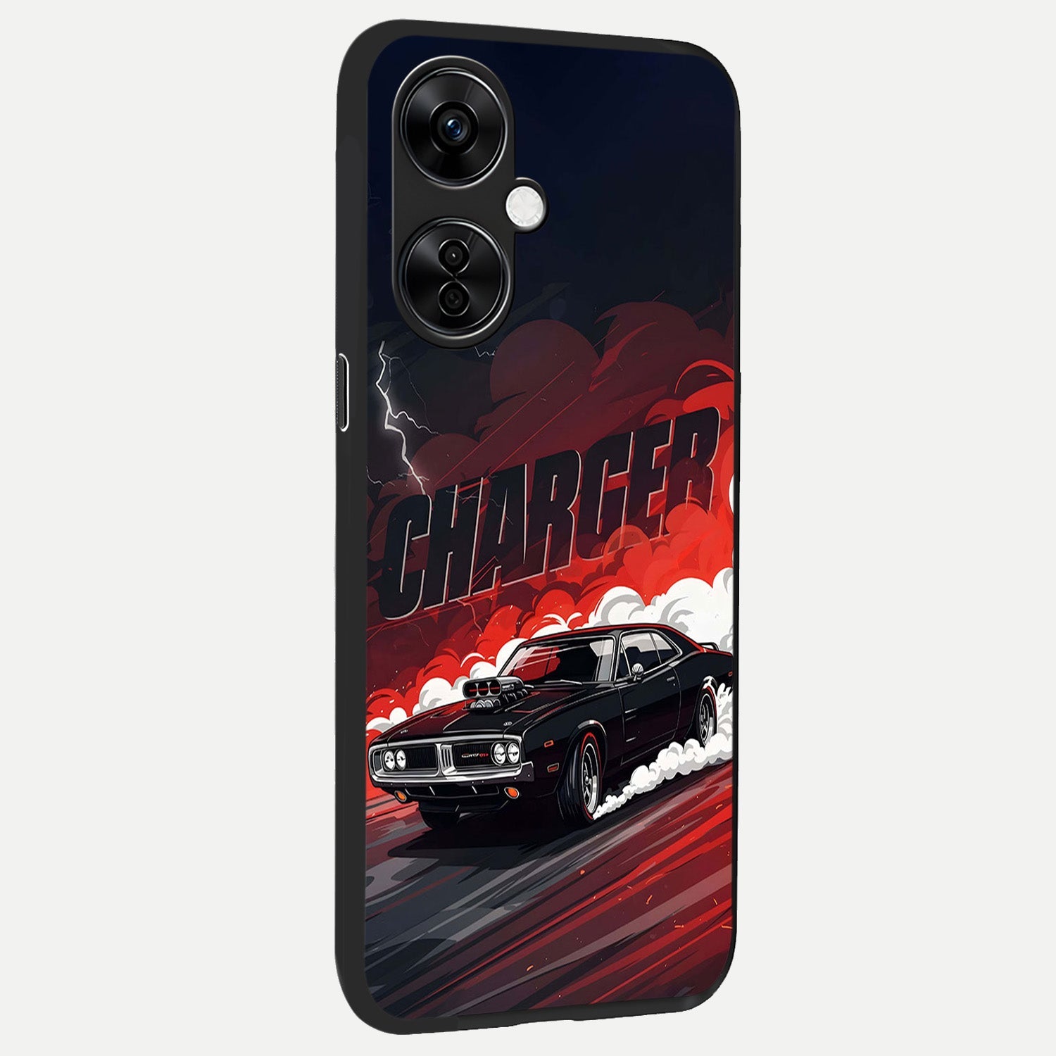  Dark Charger Fury back cover For Oneplus Nord CE3 Lite slim fit glass case with vibrant aesthetic design