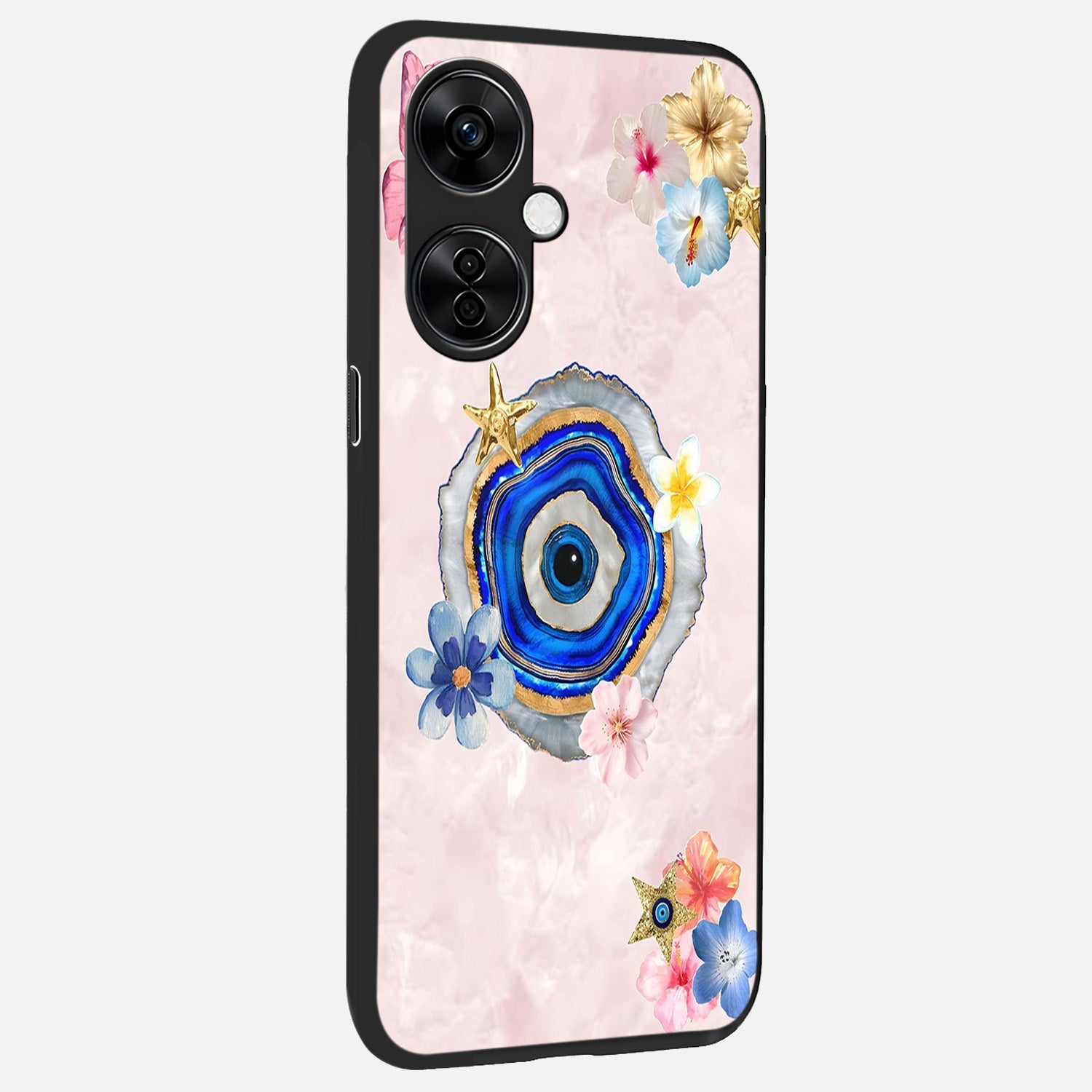  Divine Aura Bloom back cover For Oneplus Nord CE3 Lite slim fit glass case with vibrant aesthetic design
