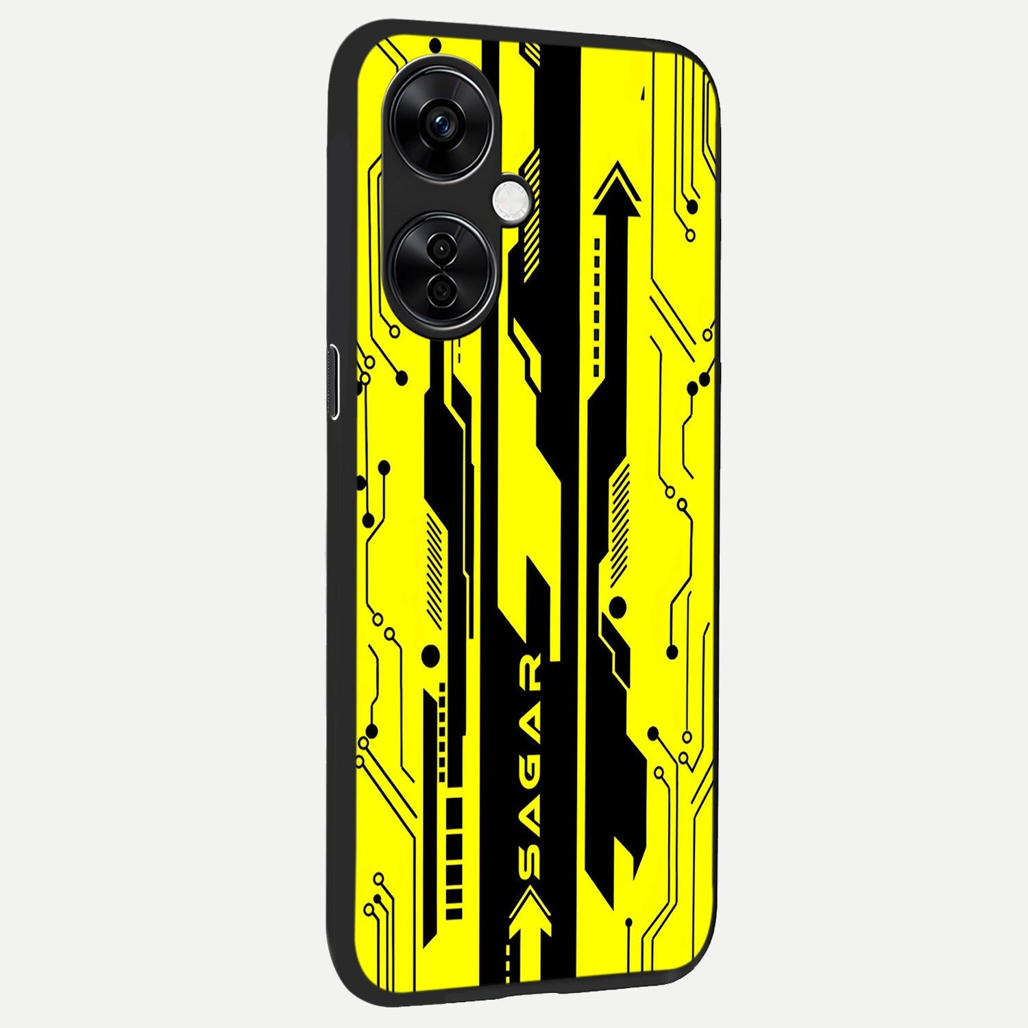  Electric Pulse CYBERPUNK Custom Name back cover For Oneplus Nord CE3 Lite slim fit glass case with vibrant aesthetic design