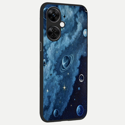 Galaxy Dream Space back cover For Oneplus Nord CE3 Lite slim fit glass case with vibrant aesthetic design