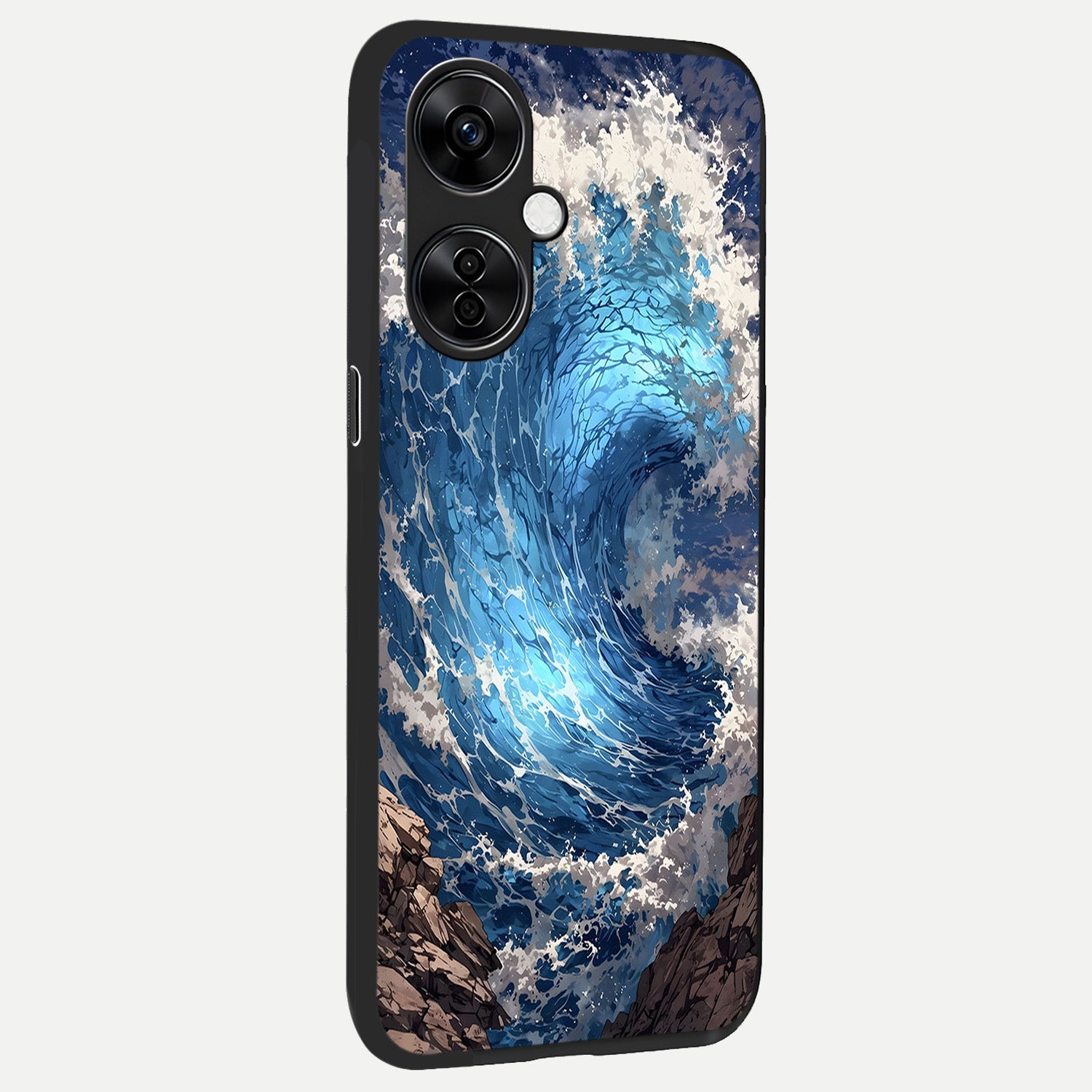  Giant Ocean Wave back cover For Oneplus Nord CE3 Lite slim fit glass case with vibrant aesthetic design