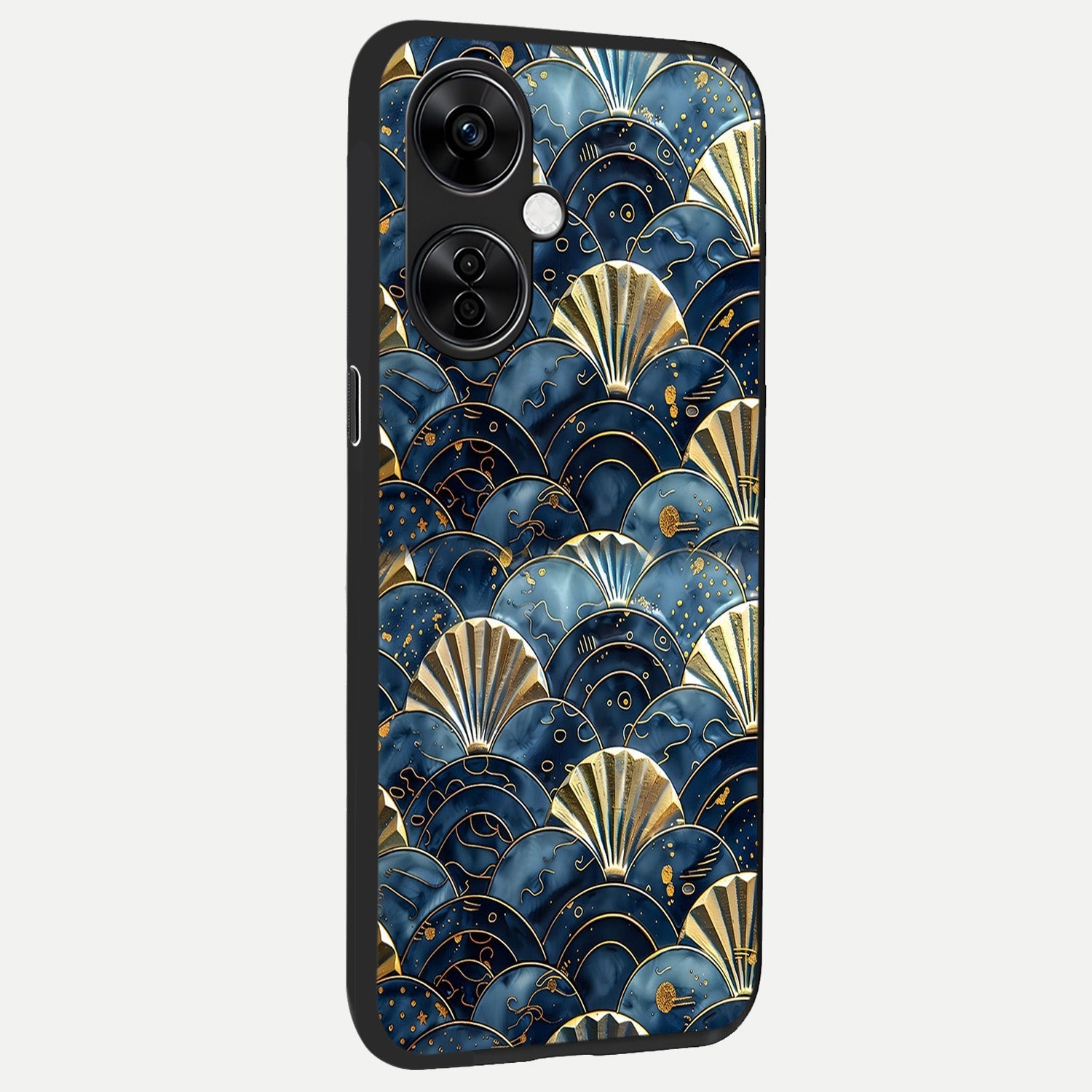  Golden Wave Luxe back cover For Oneplus Nord CE3 Lite slim fit glass case with vibrant aesthetic design