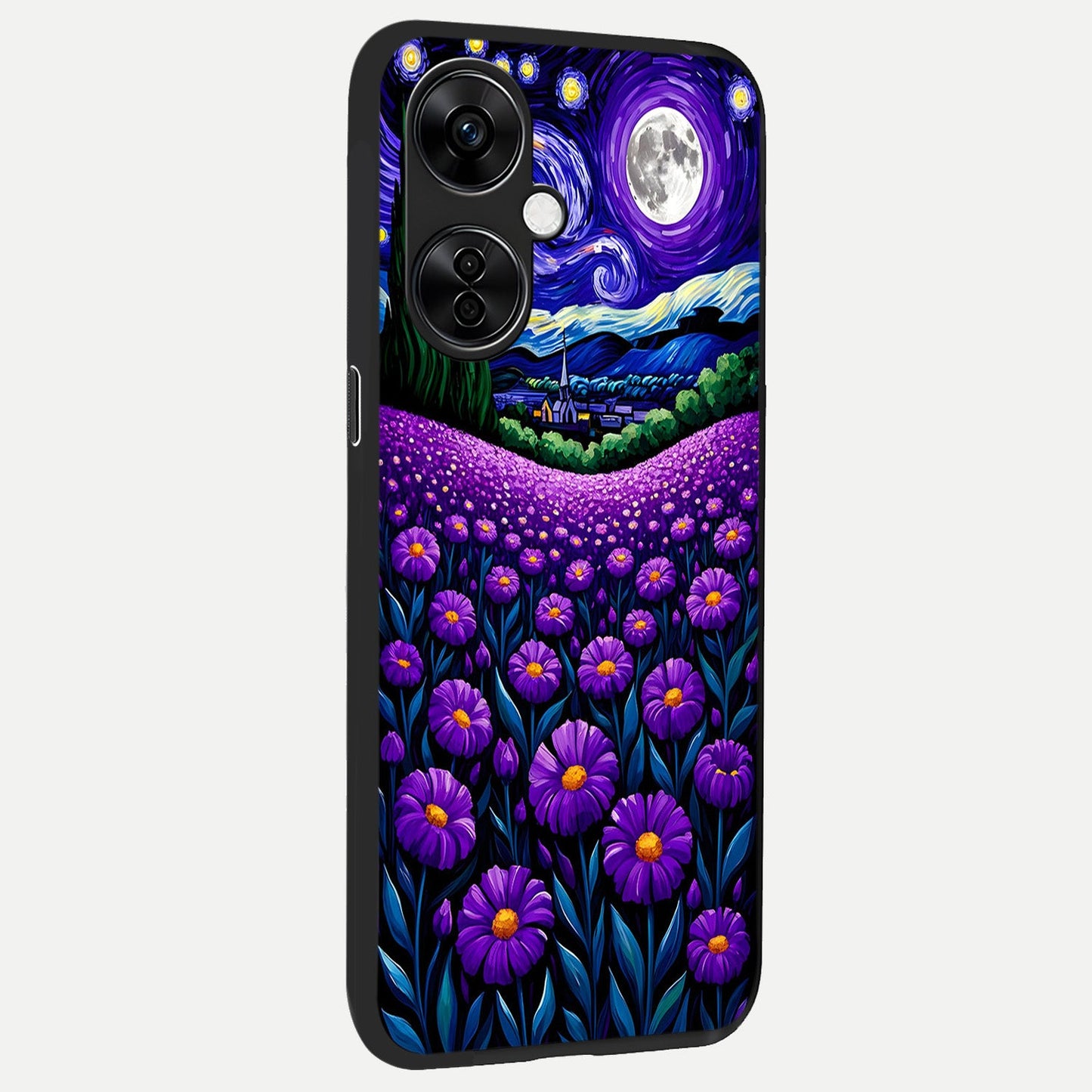  Lavender Moon Field back cover For Oneplus Nord CE3 Lite slim fit glass case with vibrant aesthetic design
