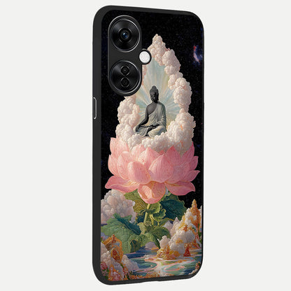 Lotus Divine Peace back cover For Oneplus Nord CE3 Lite slim fit glass case with vibrant aesthetic design