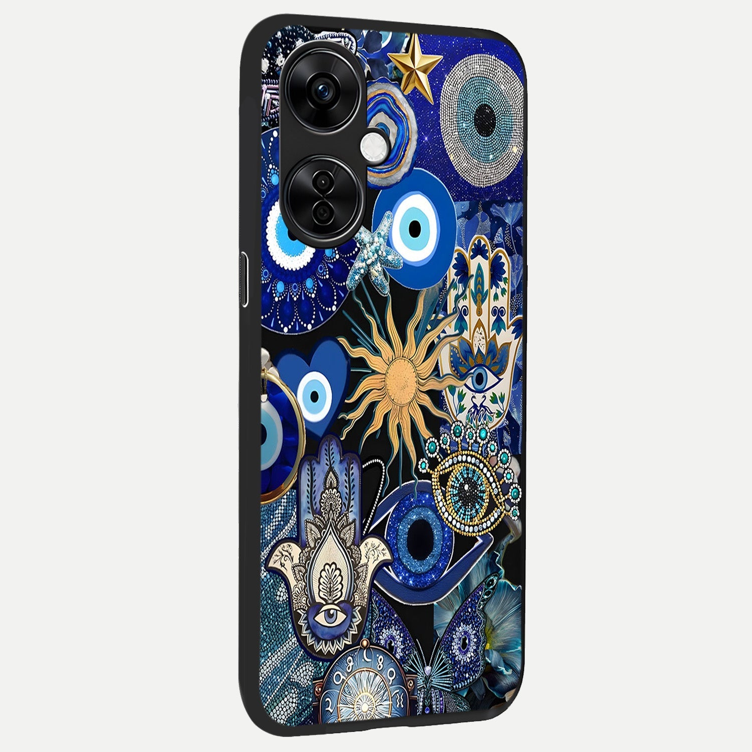  Mystic Blue Evil Eye back cover For Oneplus Nord CE3 Lite slim fit glass case with vibrant aesthetic design