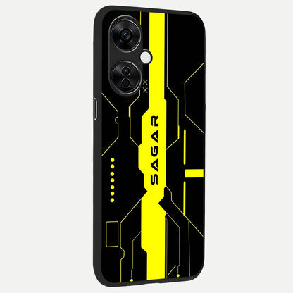  Neon CYBERPUNK Custom Name back cover For Oneplus Nord CE3 Lite slim fit glass case with vibrant aesthetic design