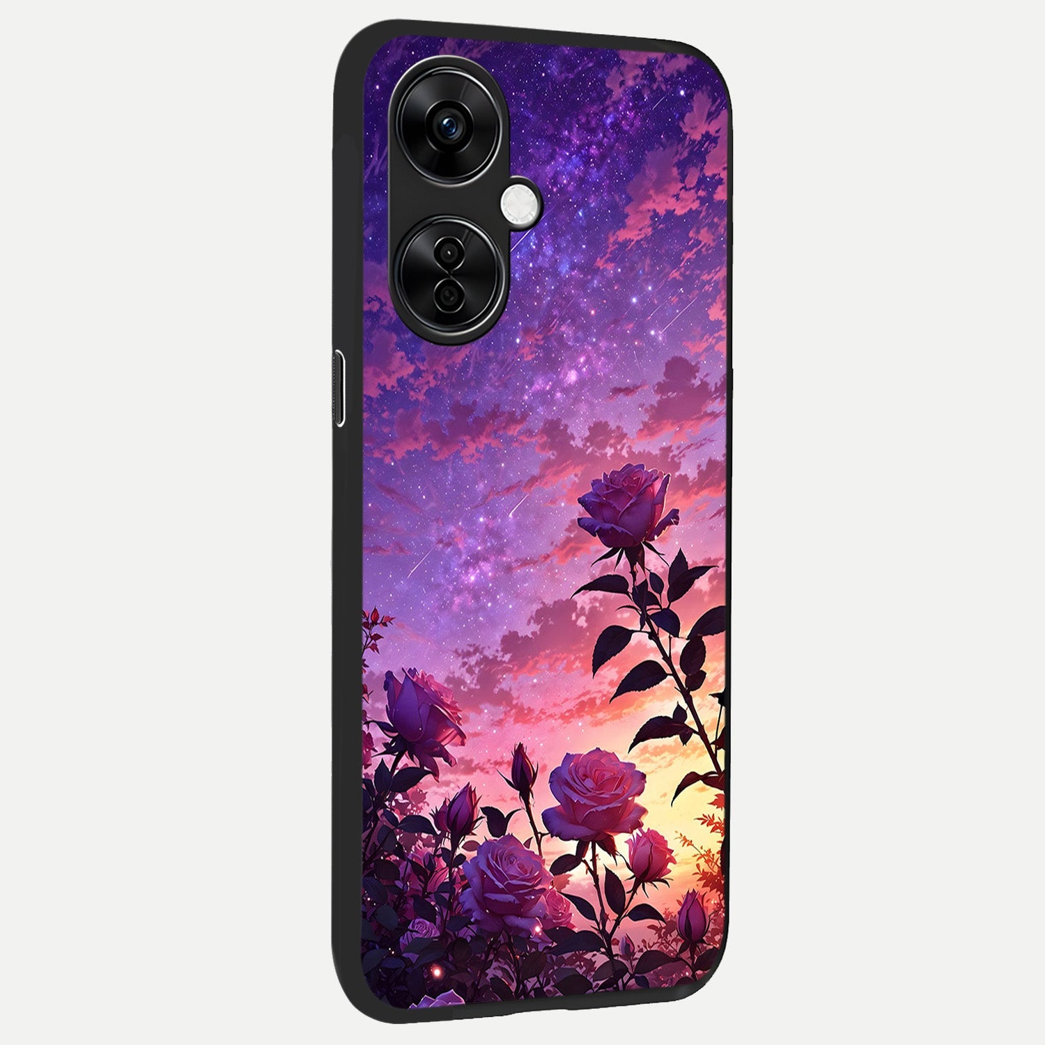  Starlit Rose Twilight back cover For Oneplus Nord CE3 Lite slim fit glass case with vibrant aesthetic design