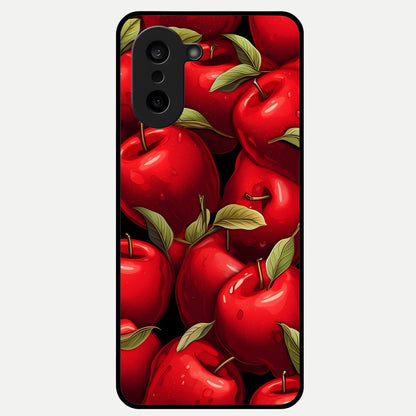  Apple Pattern Glass Case For Oneplus Nord CE5 back cover – full design glossy printed glass finish