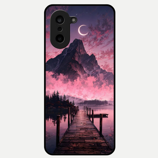  Beautiful Mountain View Glass Case For Oneplus Nord CE5 back cover – full design glossy printed glass finish