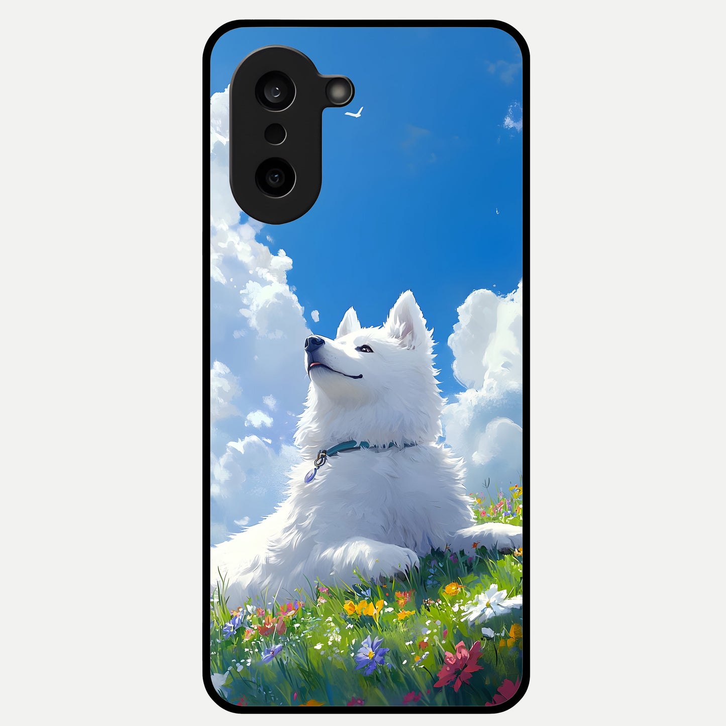  Blissful Cloud Pup Glass Case For Oneplus Nord CE5 back cover – full design glossy printed glass finish