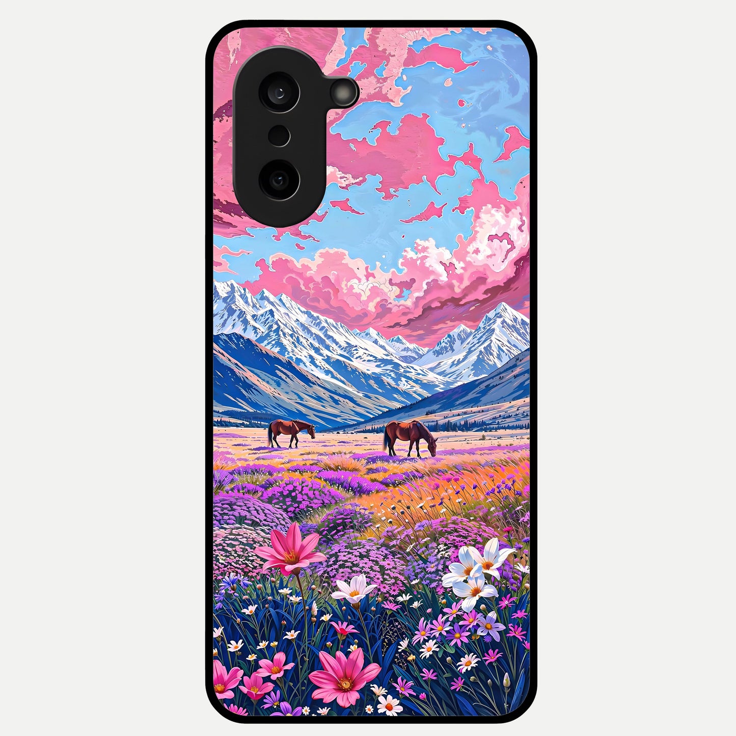  Blossom Valley Dream Glass Case For Oneplus Nord CE5 back cover – full design glossy printed glass finish