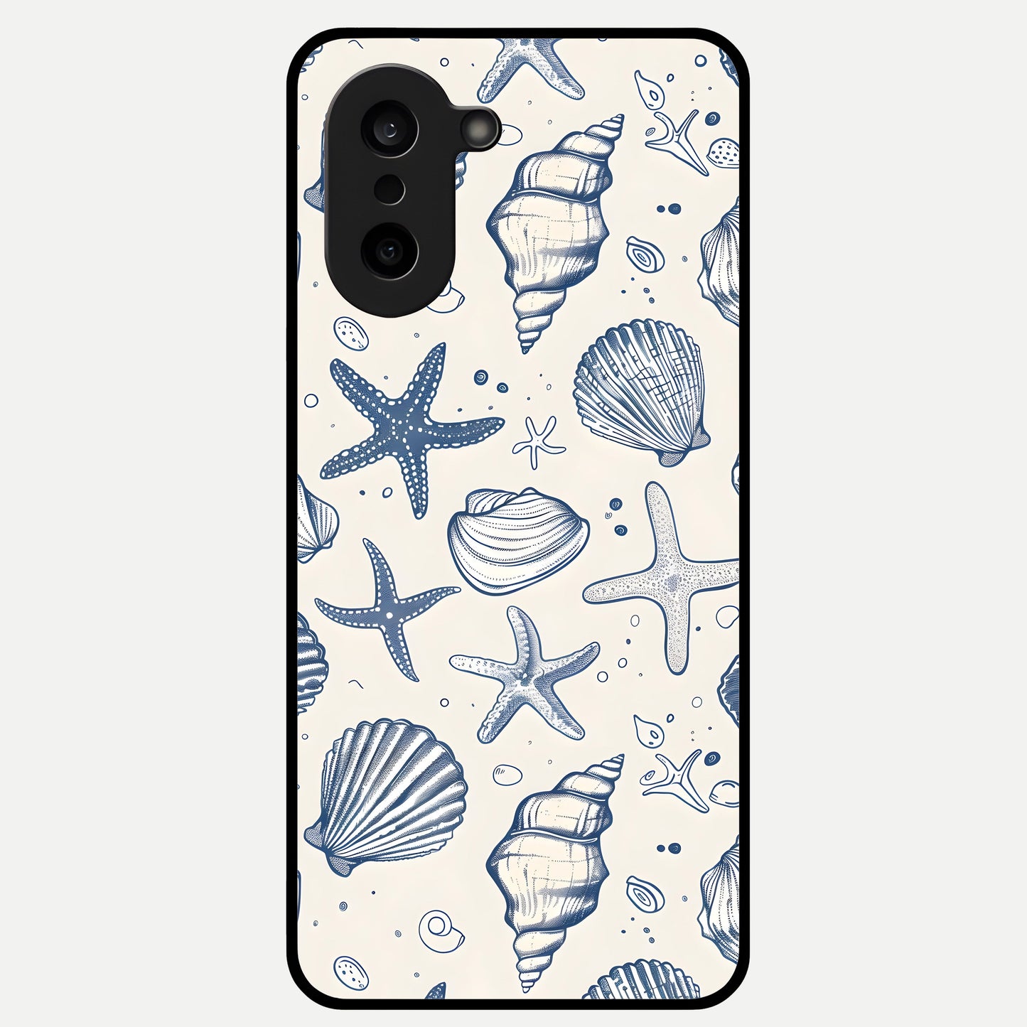  Blue Ocean Outline Glass Case For Oneplus Nord CE5 back cover – full design glossy printed glass finish