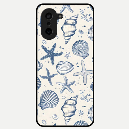  Blue Ocean Outline Glass Case For Oneplus Nord CE5 back cover – full design glossy printed glass finish