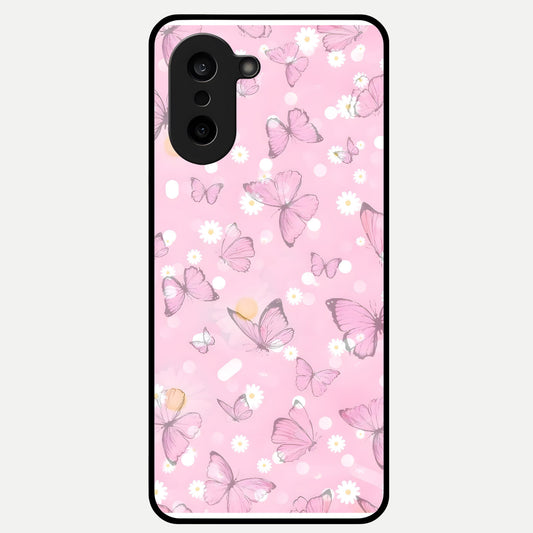  Blush Butterfly Garden Glass Case For Oneplus Nord CE5 back cover – full design glossy printed glass finish