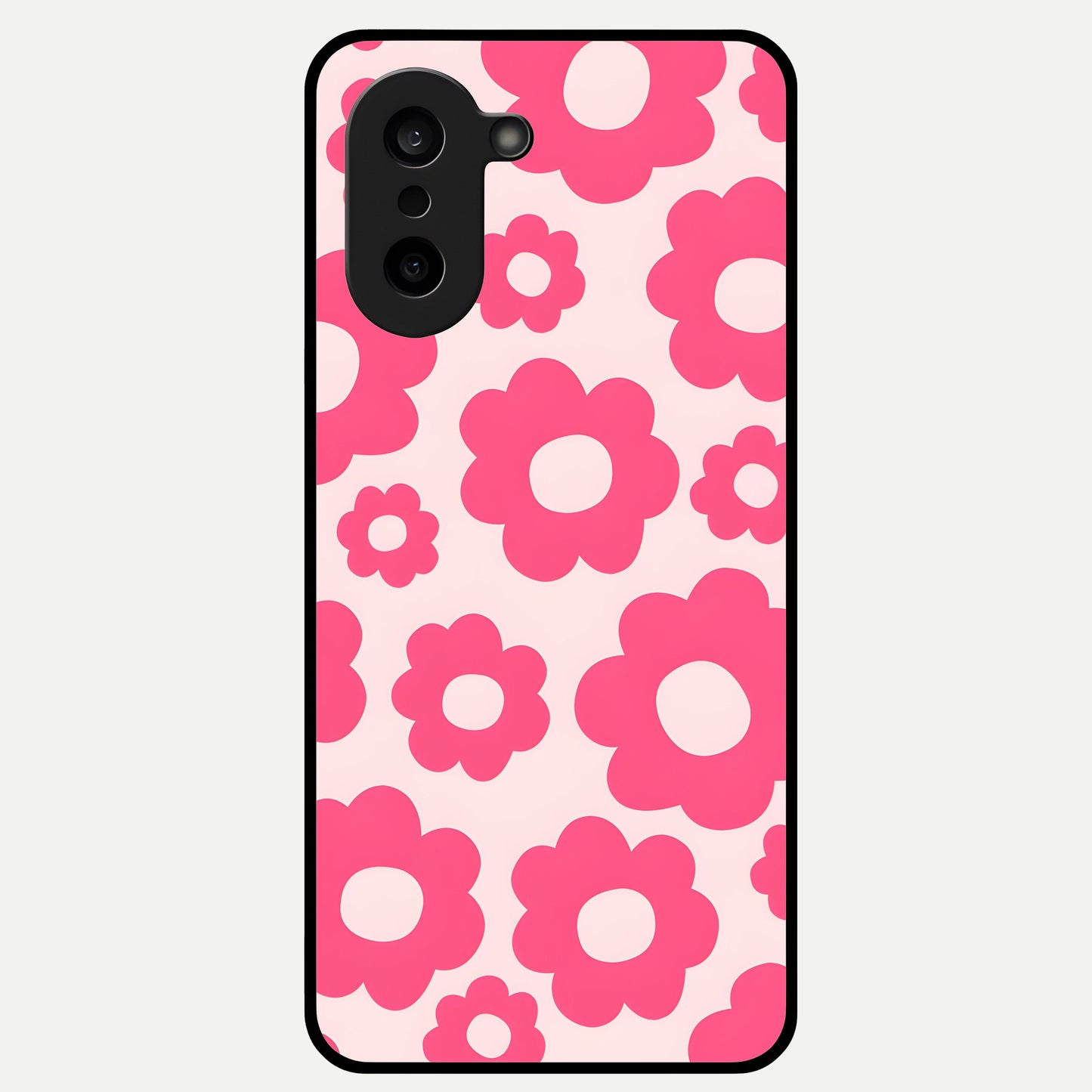  Blush Flower Pop Glass Case For Oneplus Nord CE5 back cover – full design glossy printed glass finish