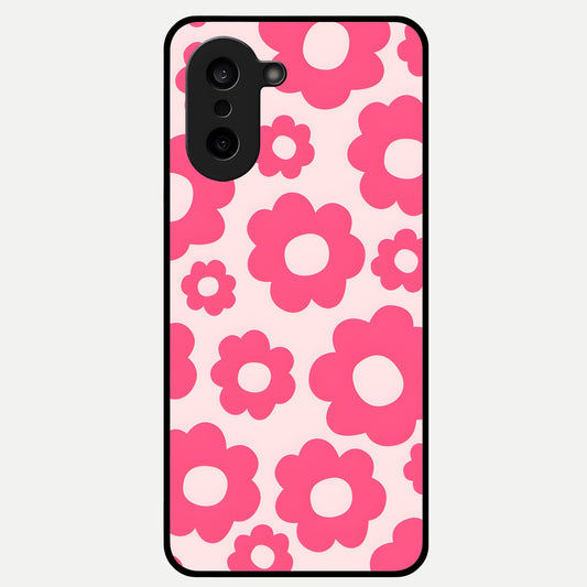  Blush Flower Pop Glass Case For Oneplus Nord CE5 back cover – full design glossy printed glass finish