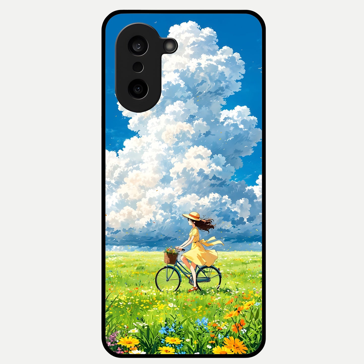  Breezy Meadow Ride Glass Case For Oneplus Nord CE5 back cover – full design glossy printed glass finish