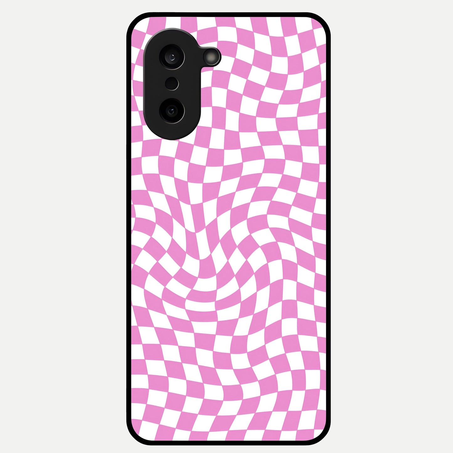  Bubblegum Check Wave Glass Case For Oneplus Nord CE5 back cover – full design glossy printed glass finish