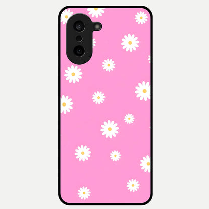  Bubblegum Daisy Pop Glass Case For Oneplus Nord CE5 back cover – full design glossy printed glass finish