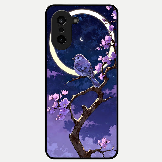  Celestial Bird Blossom Glass Case For Oneplus Nord CE5 back cover – full design glossy printed glass finish