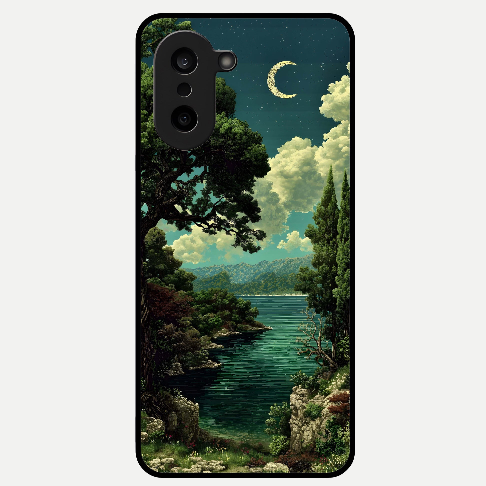  Celestial Lake Peace Glass Case For Oneplus Nord CE5 back cover – full design glossy printed glass finish