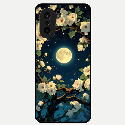  Celestial Moon And Flower Glass Case For Oneplus Nord CE5 back cover – full design glossy printed glass finish