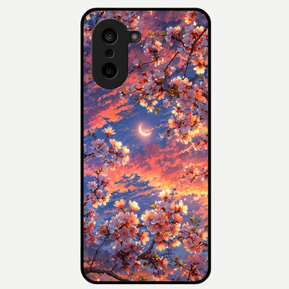  Celestial Sakura Sunset Glass Case For Oneplus Nord CE5 back cover – full design glossy printed glass finish