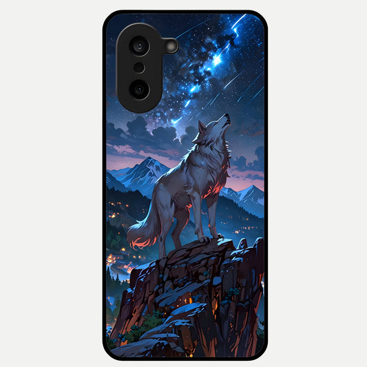  Celestial Wolf Howl Glass Case For Oneplus Nord CE5 back cover – full design glossy printed glass finish