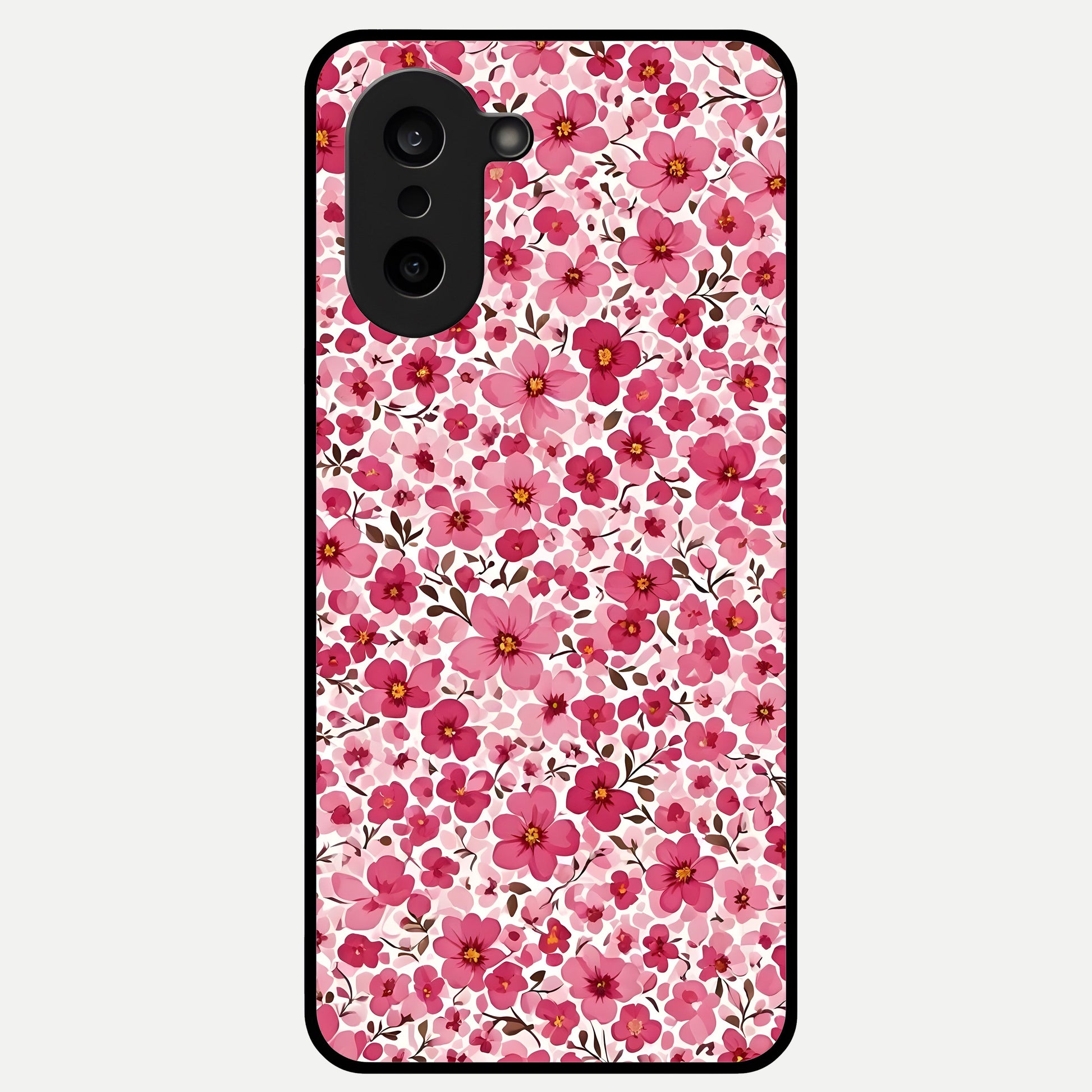 Cherry Blossom Charm Glass Case For Oneplus Nord CE5 back cover – full design glossy printed glass finish