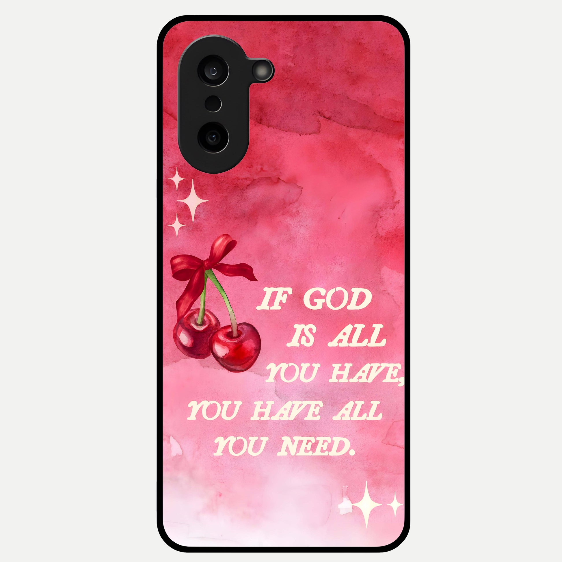  Cherry Quote Glass Case For Oneplus Nord CE5 back cover – full design glossy printed glass finish