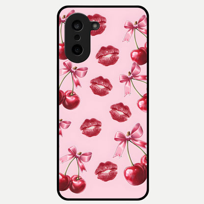  Cherry With Lips Glass Case For Oneplus Nord CE5 back cover – full design glossy printed glass finish