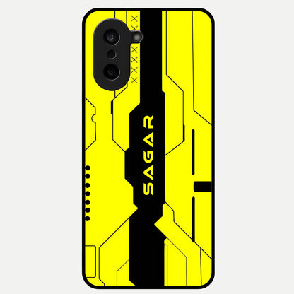  Circuit CYBERPUNK Custom Name Glass Case For Oneplus Nord CE5 back cover – full design glossy printed glass finish
