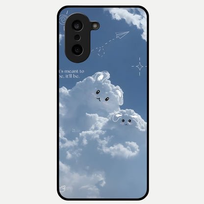  Cloud Bunny Dreams Glass Case For Oneplus Nord CE5 back cover – full design glossy printed glass finish